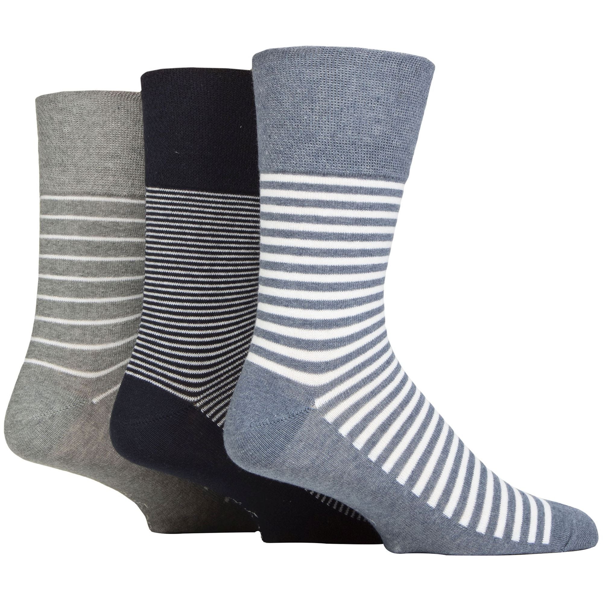 6 Pack Men's Non Elastic Loose Top Patterned Socks