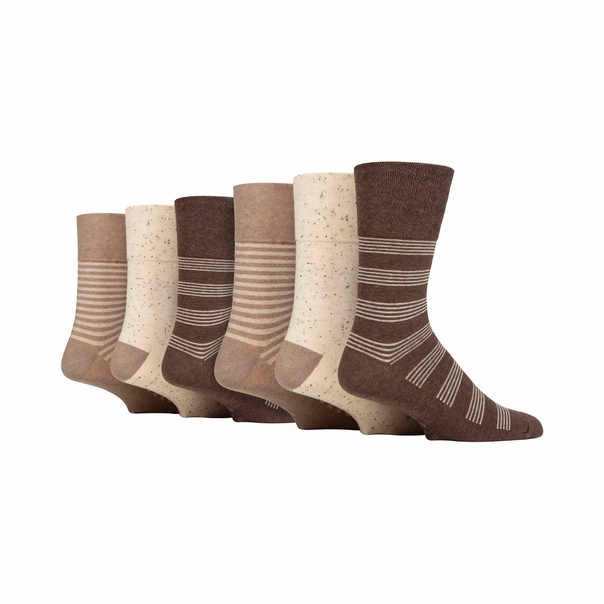 6 Pack Men's Non Elastic Loose Top Patterned Socks
