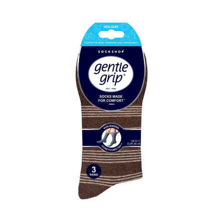 6 Pack Men's Non Elastic Loose Top Patterned Socks