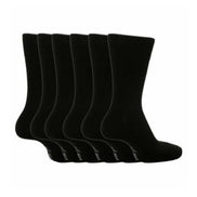 6 Pack Men's Loose Top Plain Coloured Cotton Socks