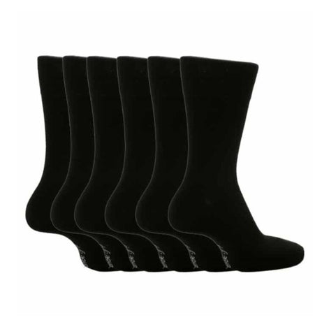 6 Pack Men's Loose Top Plain Coloured Cotton Socks
