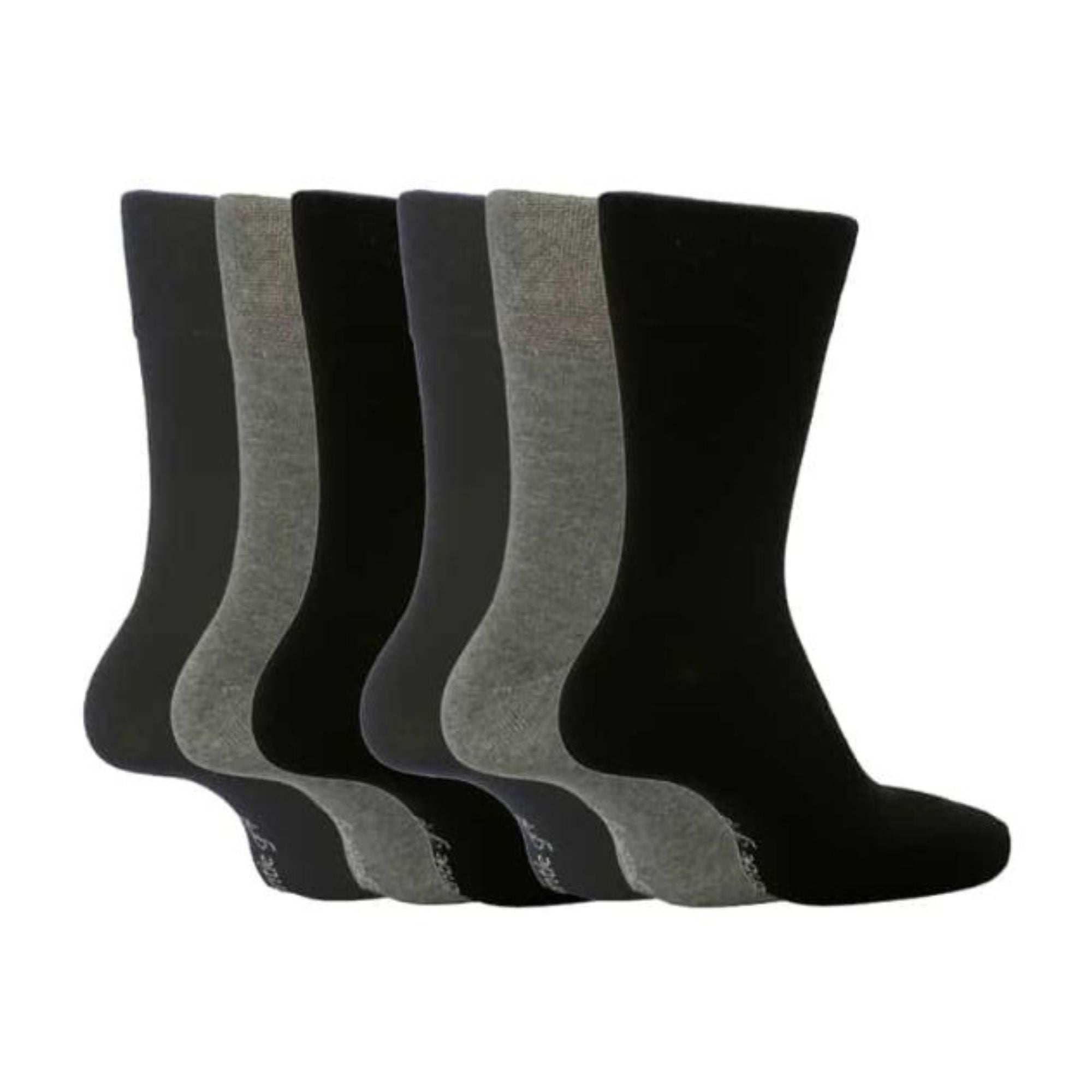 6 Pack Men's Loose Top Plain Coloured Cotton Socks