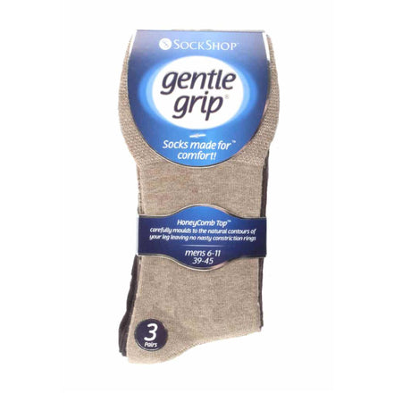 6 Pack Men's Loose Top Plain Coloured Cotton Socks