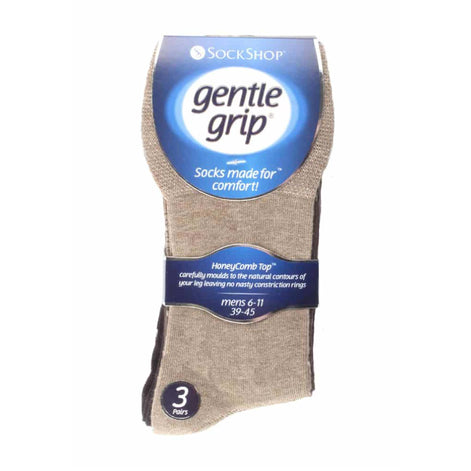 6 Pack Men's Loose Top Plain Coloured Cotton Socks