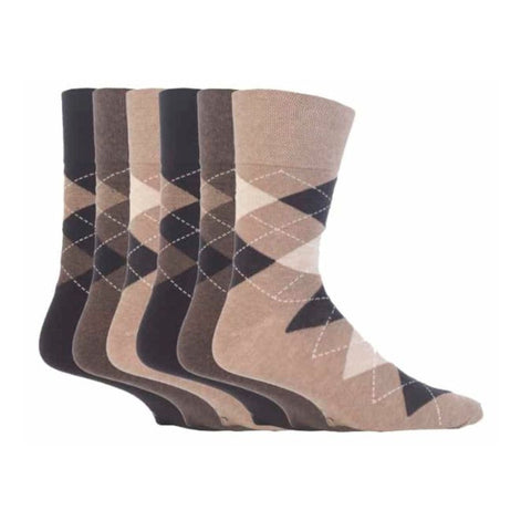 6 Pack Men's Non Elastic Argyle Cotton Socks