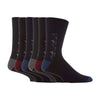 6 Pack Men's Non Elastic Assorted Styles Cotton Socks