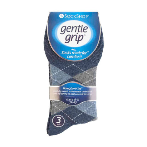 6 Pack Men's Non Elastic Patterned Bigfoot Cotton Socks 12-14 UK