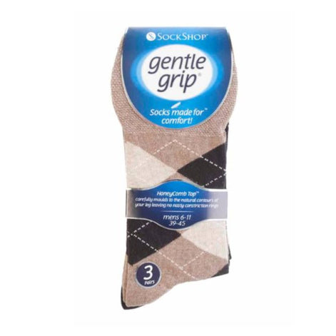 6 Pack Men's Non Elastic Patterned Bigfoot Cotton Socks 12-14 UK