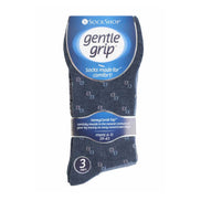 6 Pack Men's Non Elastic Square Patterned Cotton Socks for Poor Circulation