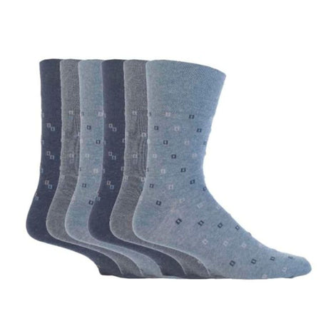 6 Pack Men's Non Elastic Patterned Bigfoot Cotton Socks 12-14 UK
