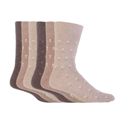 6 Pack Men's Non Elastic Patterned Bigfoot Cotton Socks 12-14 UK