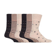 6 Pack Men's Non Elastic Honeycomb Cotton Socks