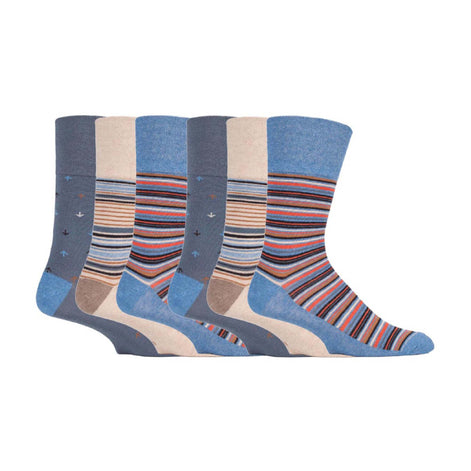 6 Pack Men's Non Elastic Honeycomb Cotton Socks