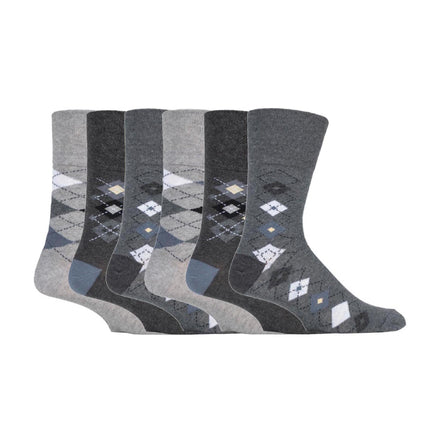 6 Pack Men's Non Elastic Honeycomb Cotton Socks