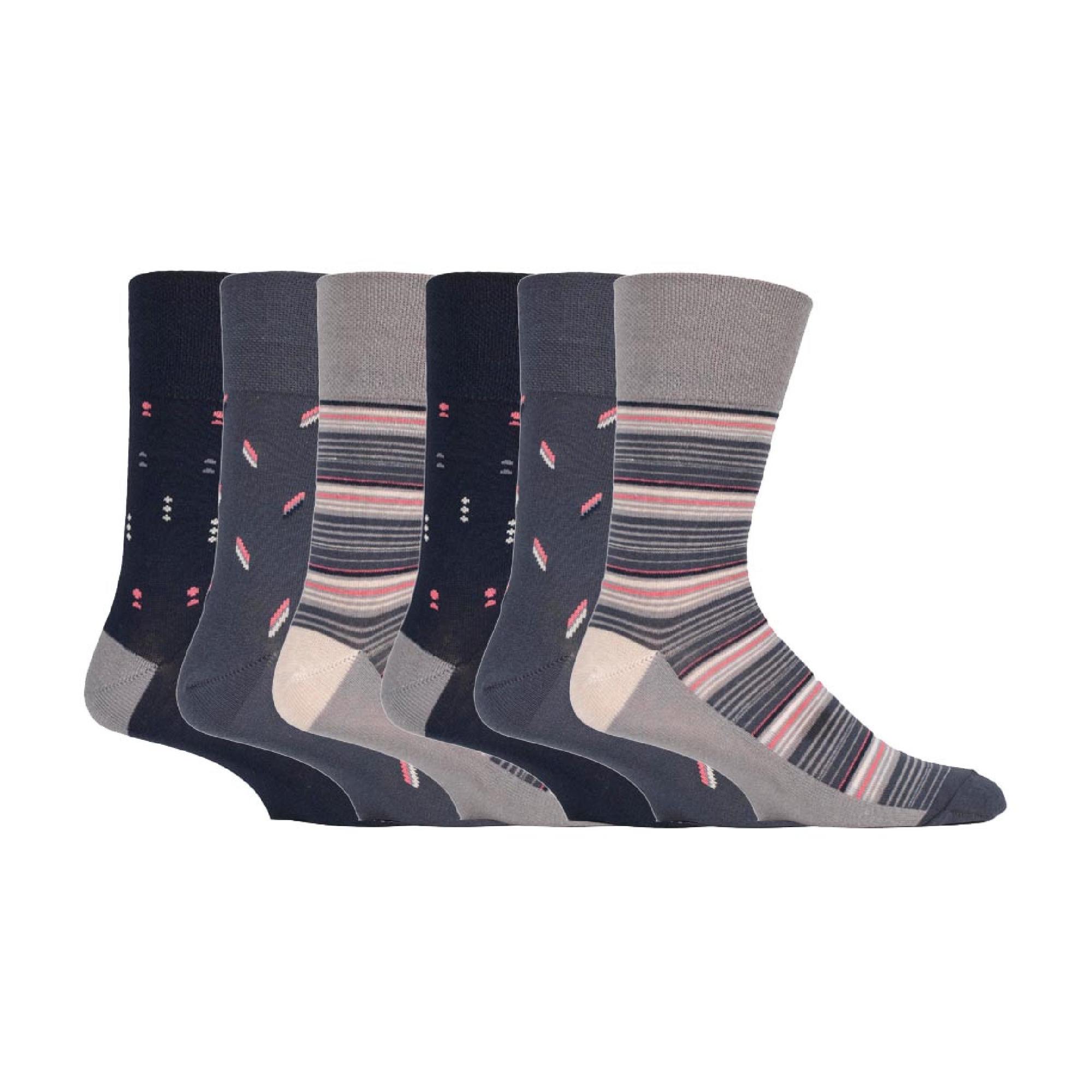 6 Pack Men's Non Elastic Honeycomb Cotton Socks