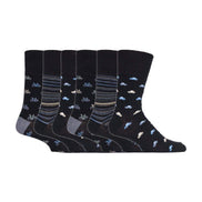 6 Pack Men's Non Elastic Loose Top Patterned Socks