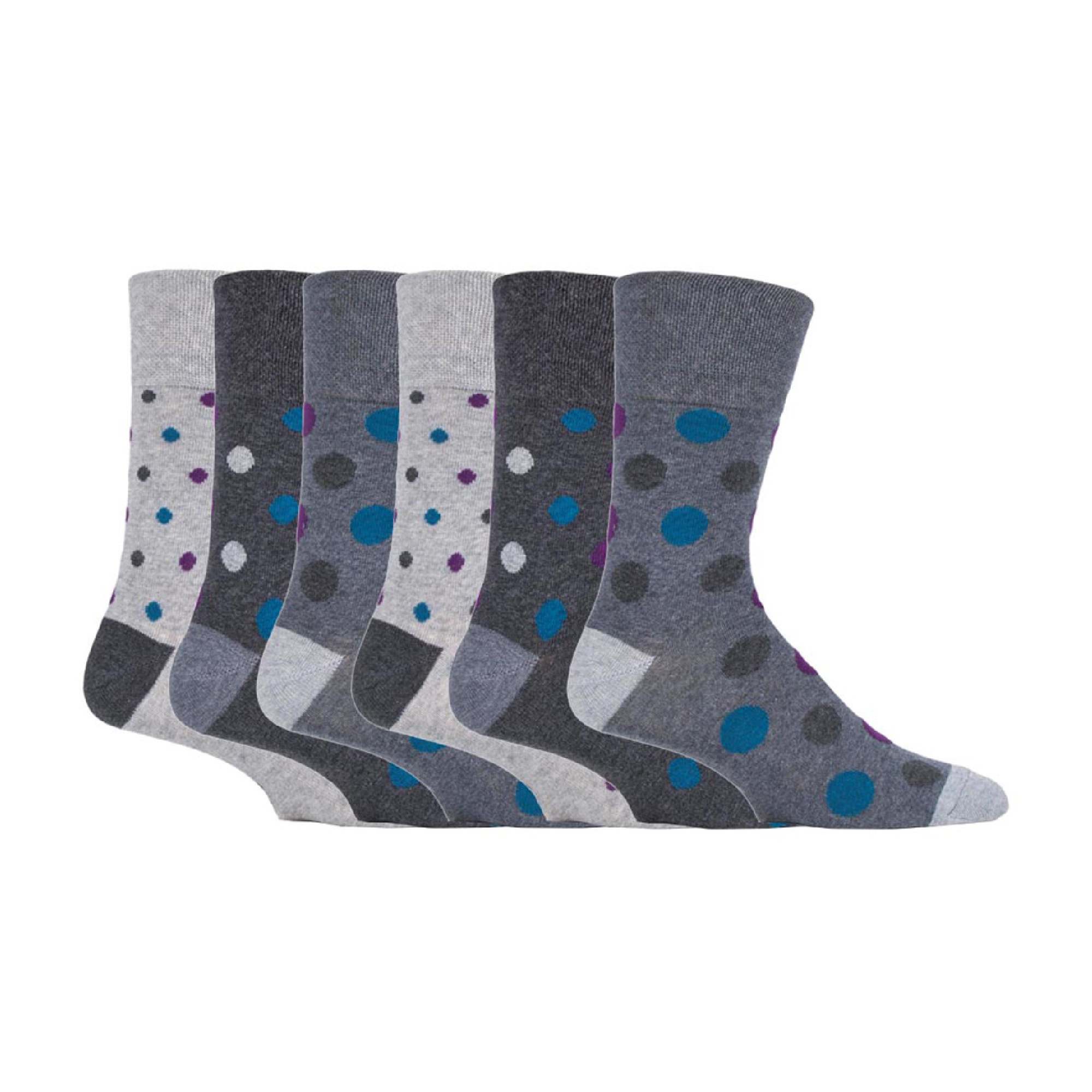 6 Pack Men's Non Elastic Honeycomb Cotton Socks