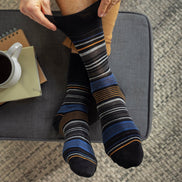 12 Pairs Mens Gentle Grip Loose Top Socks | Extra Wide Non Elastic Socks