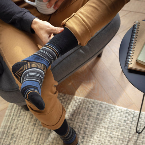 12 Pairs Mens Gentle Grip Loose Top Socks | Extra Wide Non Elastic Socks