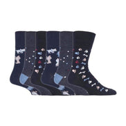 6 Pack Men's Non Elastic Loose Top Patterned Socks