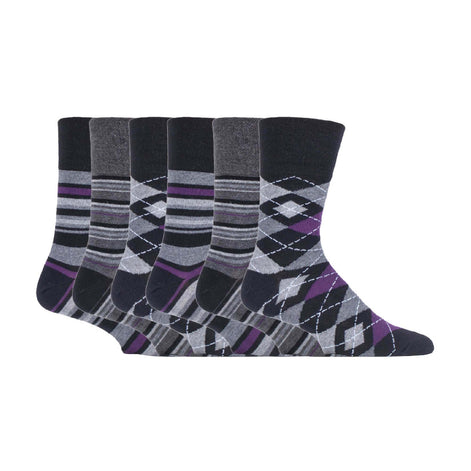 6 Pack Men's Non Elastic Honeycomb Cotton Socks