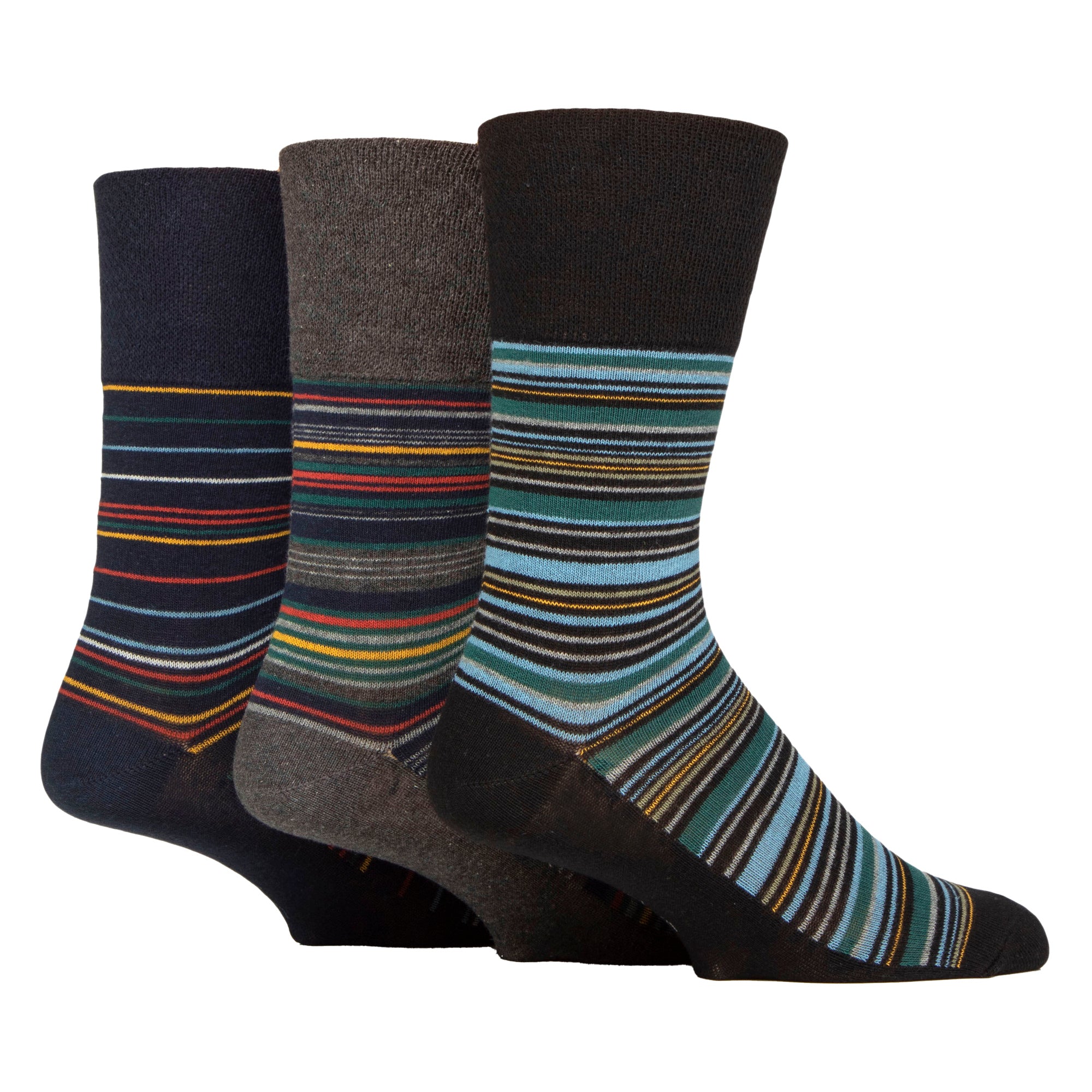 6 Pack Men's Non Elastic Loose Top Patterned Socks