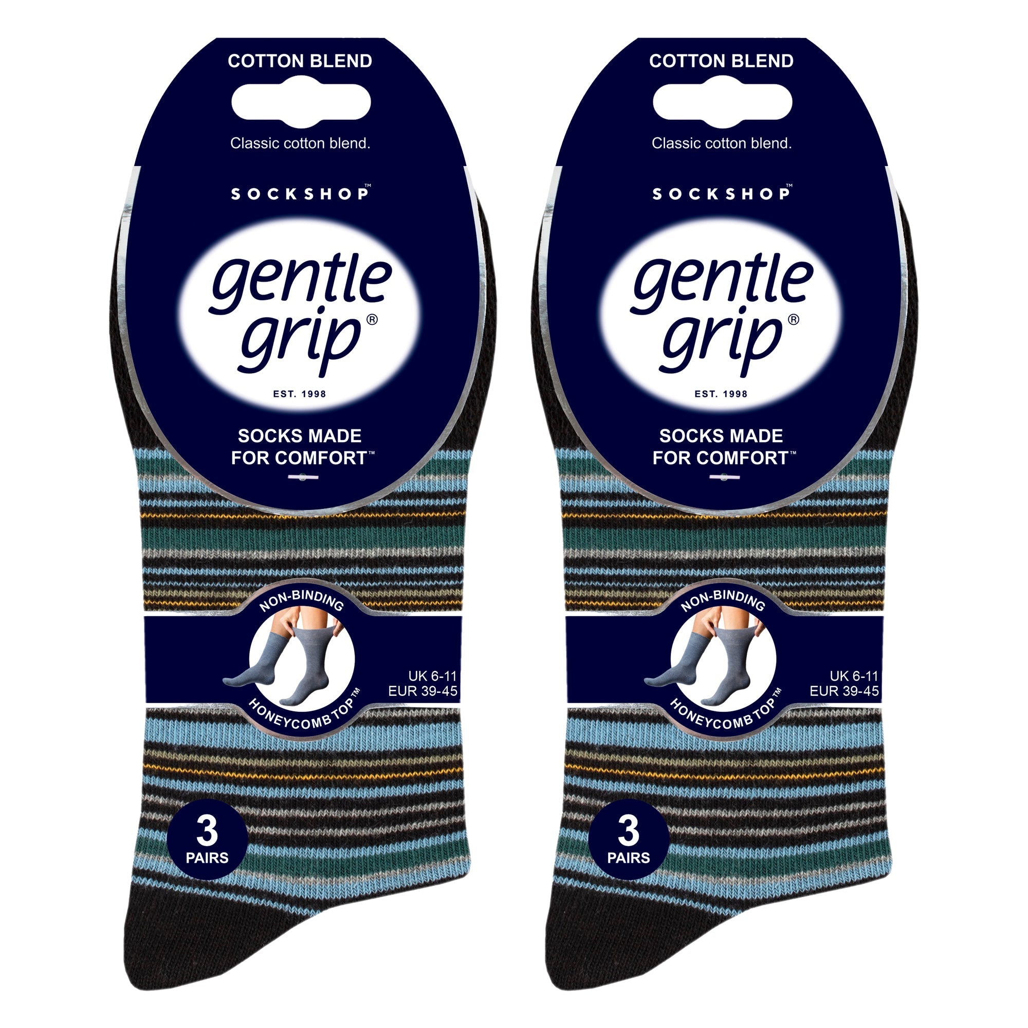 6 Pack Men's Non Elastic Loose Top Patterned Socks