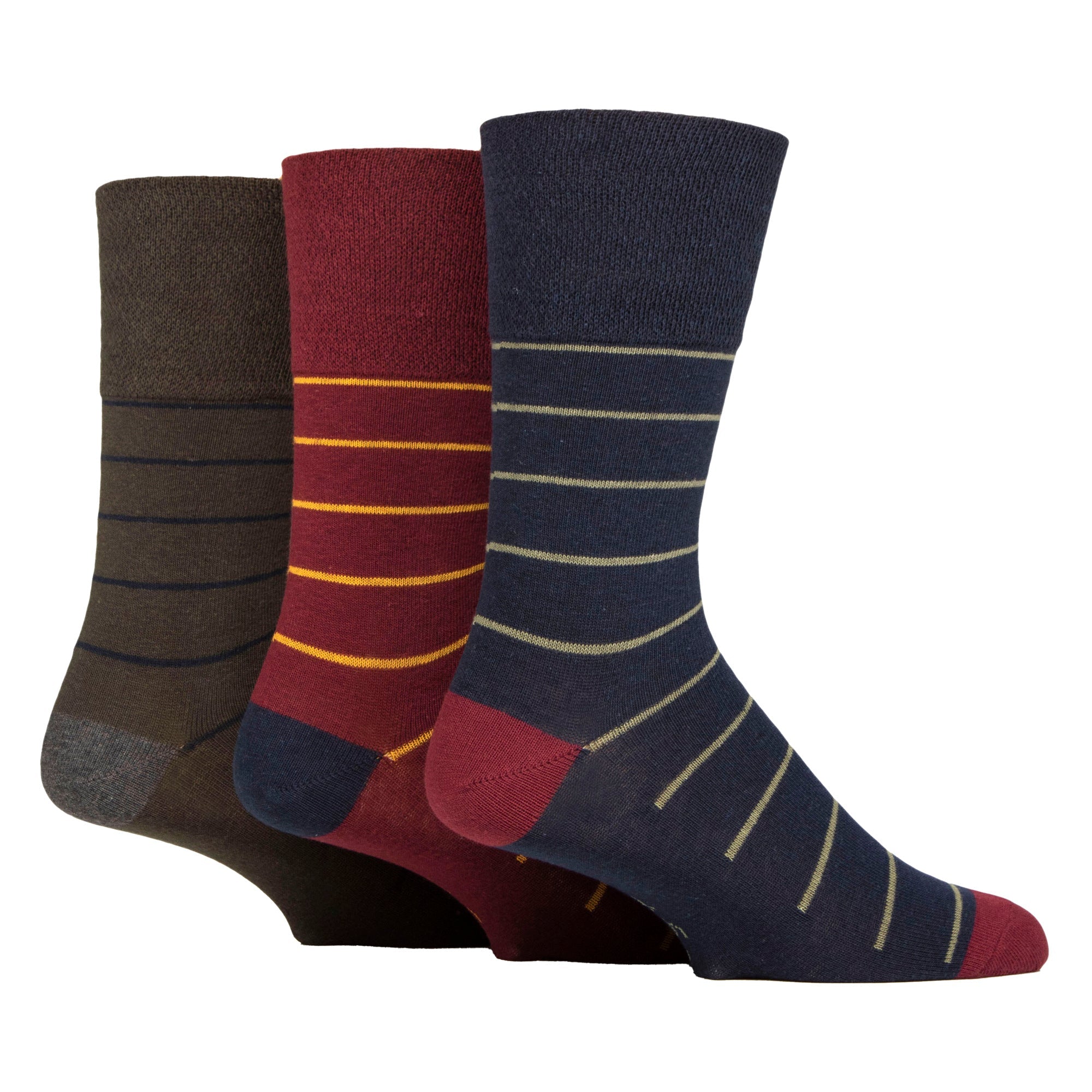 6 Pack Men's Non Elastic Loose Top Patterned Socks