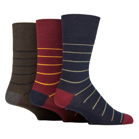 6 Pack Men's Non Elastic Loose Top Patterned Socks