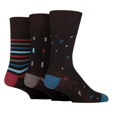 6 Pack Men's Non Elastic Loose Top Patterned Socks