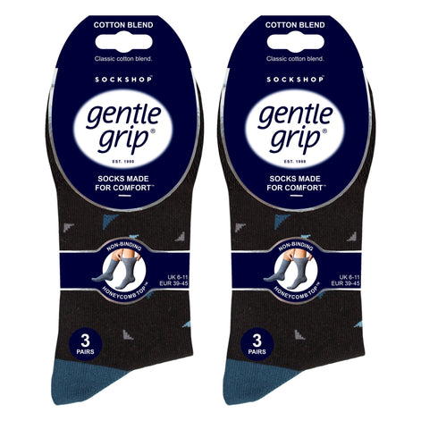 6 Pack Men's Non Elastic Loose Top Patterned Socks