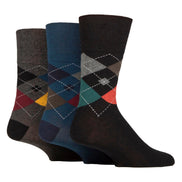 6 Pack Men's Non Elastic Loose Top Patterned Socks