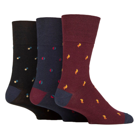 12 Pairs Mens Cotton Socks | Patterned Soft Non-Binding Everyday Socks