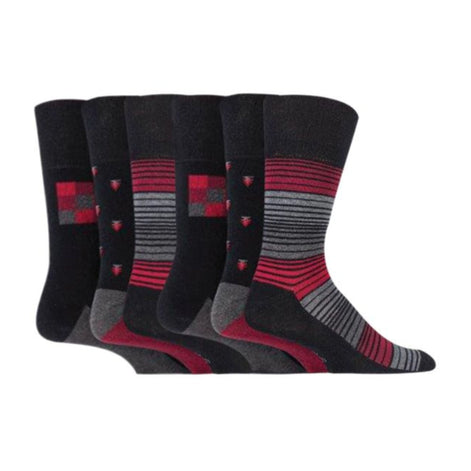 6 Pack Men's Non Elastic Assorted Styles Cotton Socks