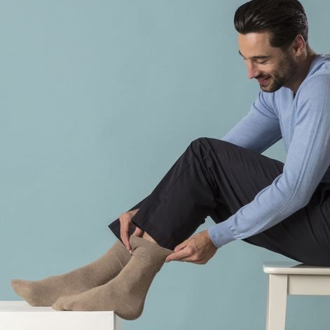 6 Pack Men's Non Elastic Assorted Styles Cotton Socks