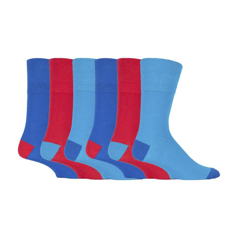 6 Pack Men's Bright Coloured Non Elastic Cotton Socks