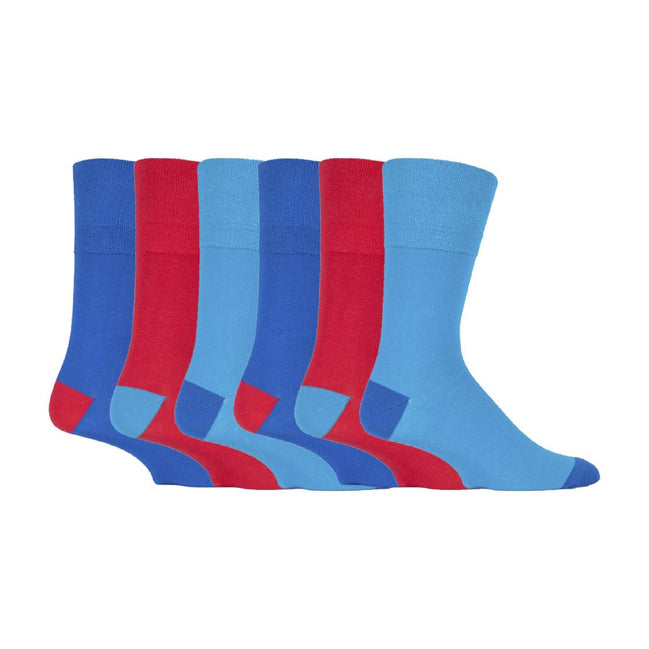 6 Pack Men's Bright Coloured Non Elastic Cotton Socks