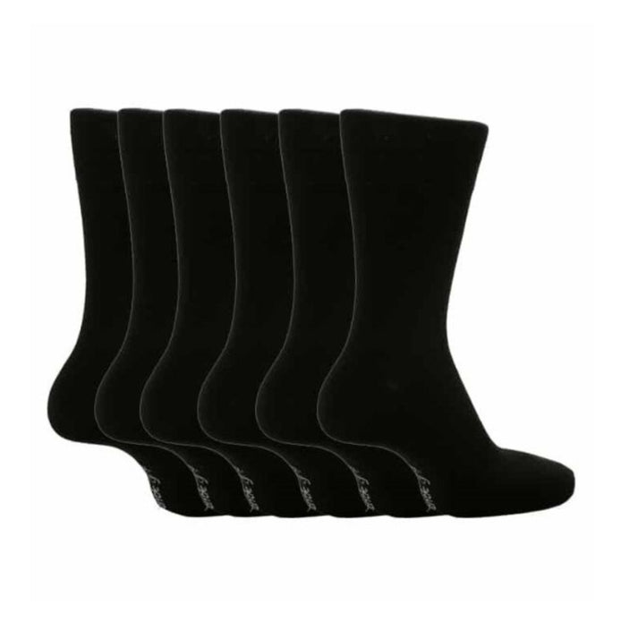6 Pack Men's Loose Top Plain Coloured Cotton Socks