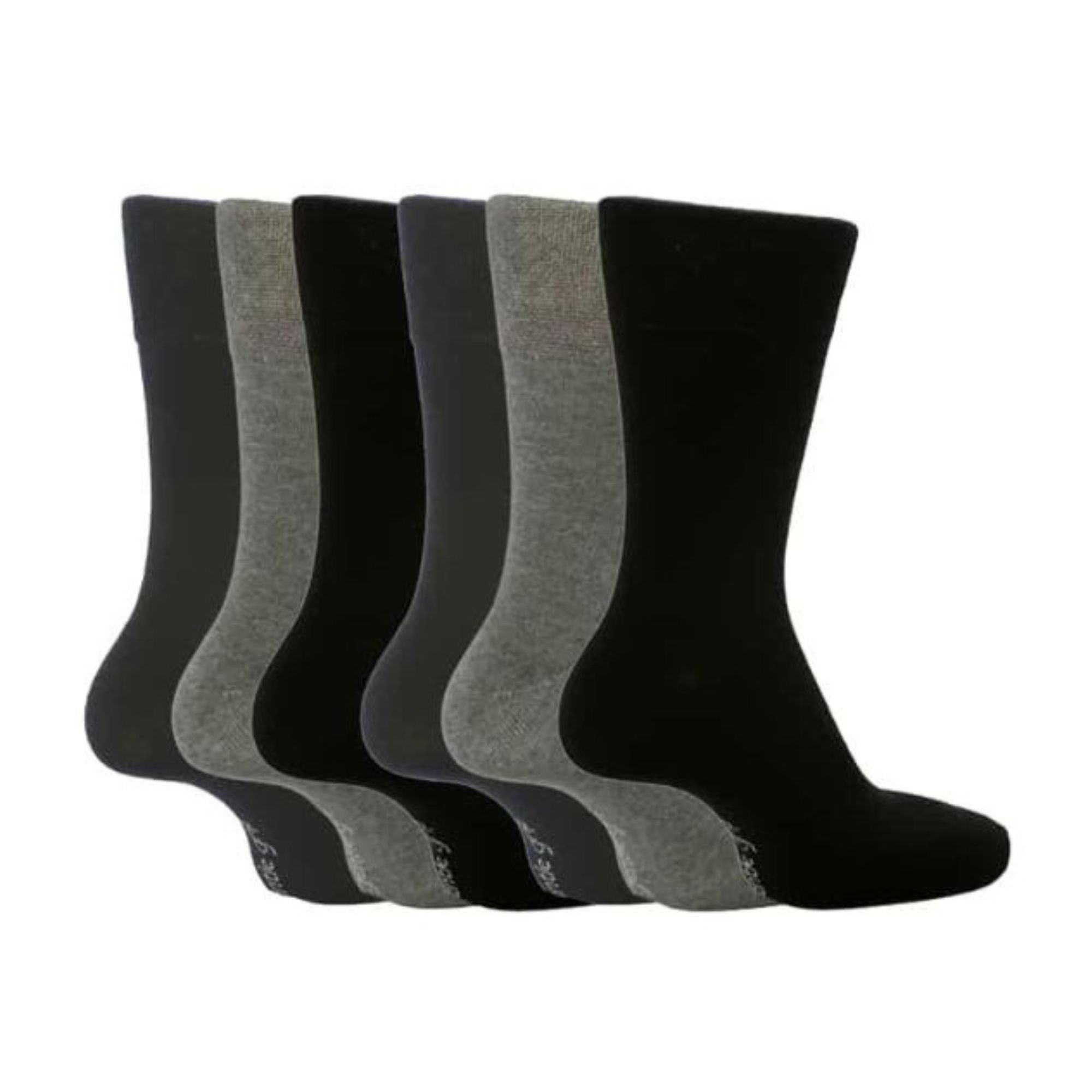 6 Pack Men's Loose Top Plain Coloured Cotton Socks