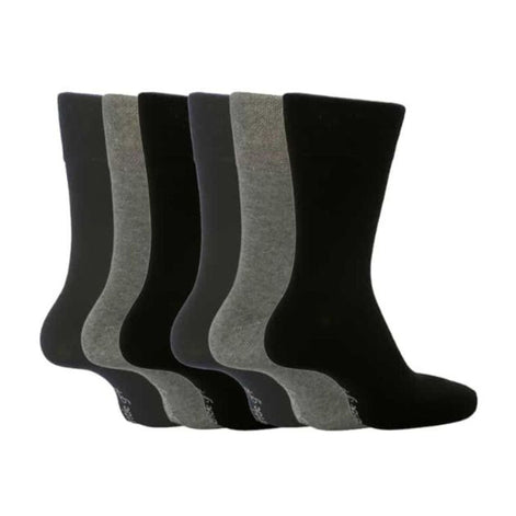 6 Pack Men's Loose Top Plain Coloured Cotton Socks