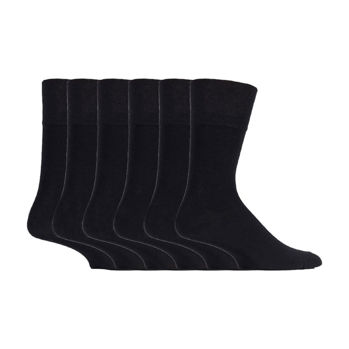 6 Pack Men's Non Elastic Loose Top Bamboo Socks
