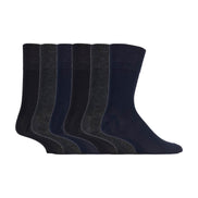 6 Pack Men's Non Elastic Loose Top Bamboo Socks