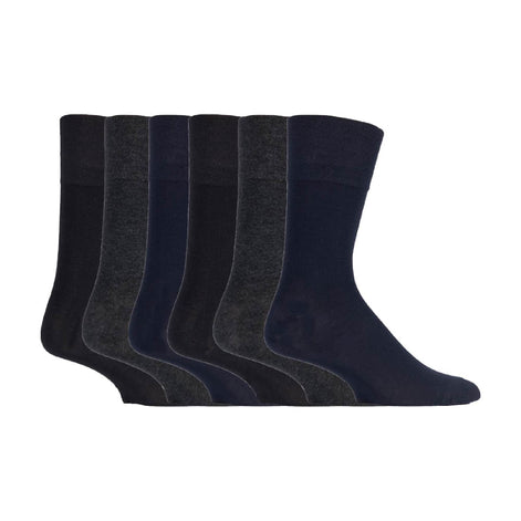 6 Pack Men's Non Elastic Loose Top Bamboo Socks