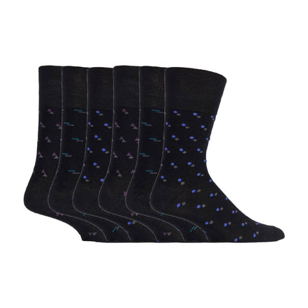 6 Pack Men's Non Elastic Loose Top Bamboo Socks