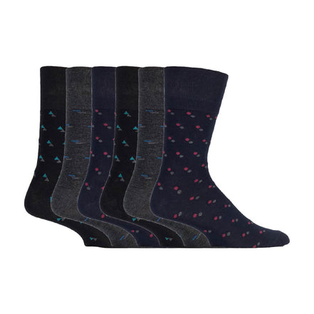 6 Pack Men's Non Elastic Loose Top Bamboo Socks