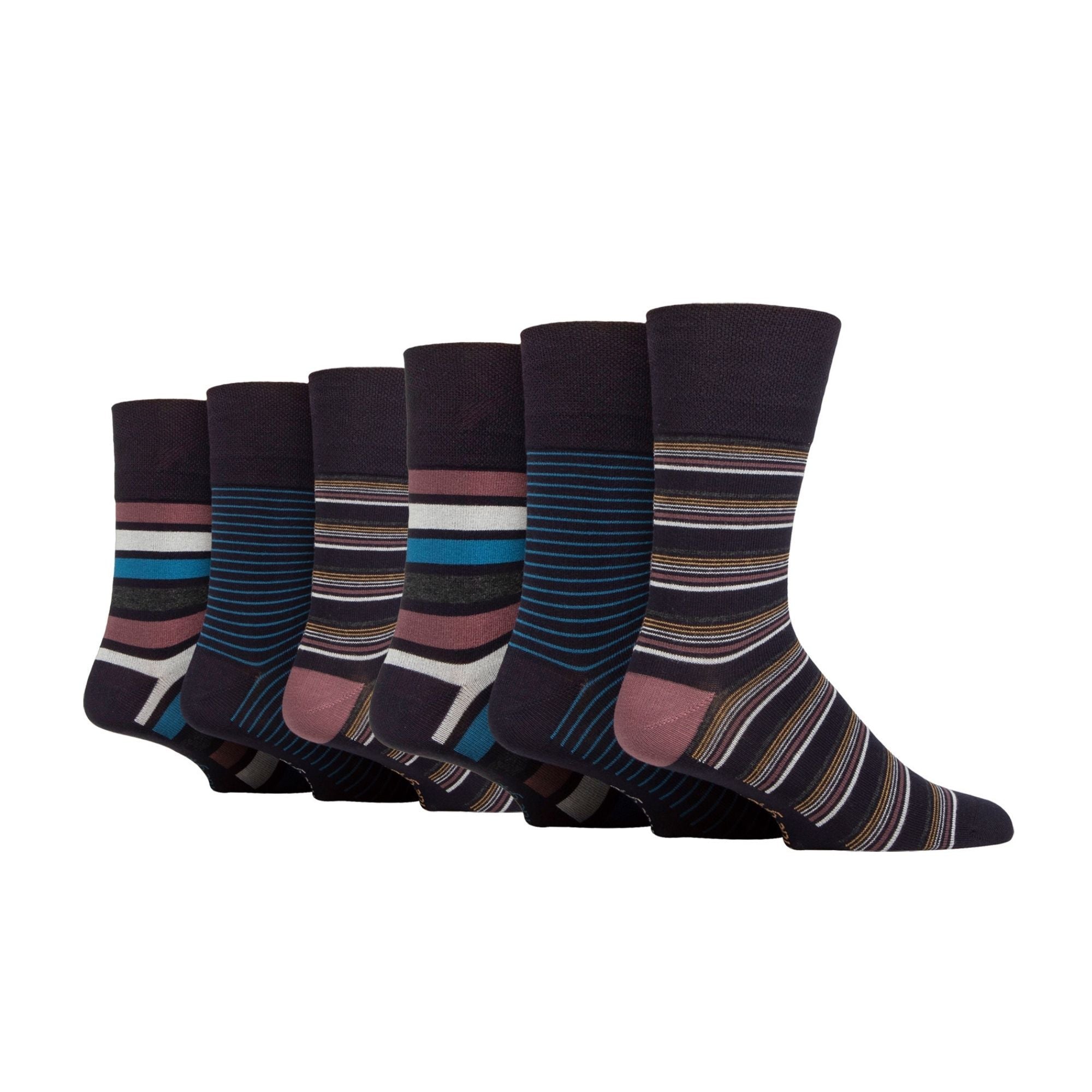 6 Pack Men's Non Elastic Loose Top Bamboo Socks