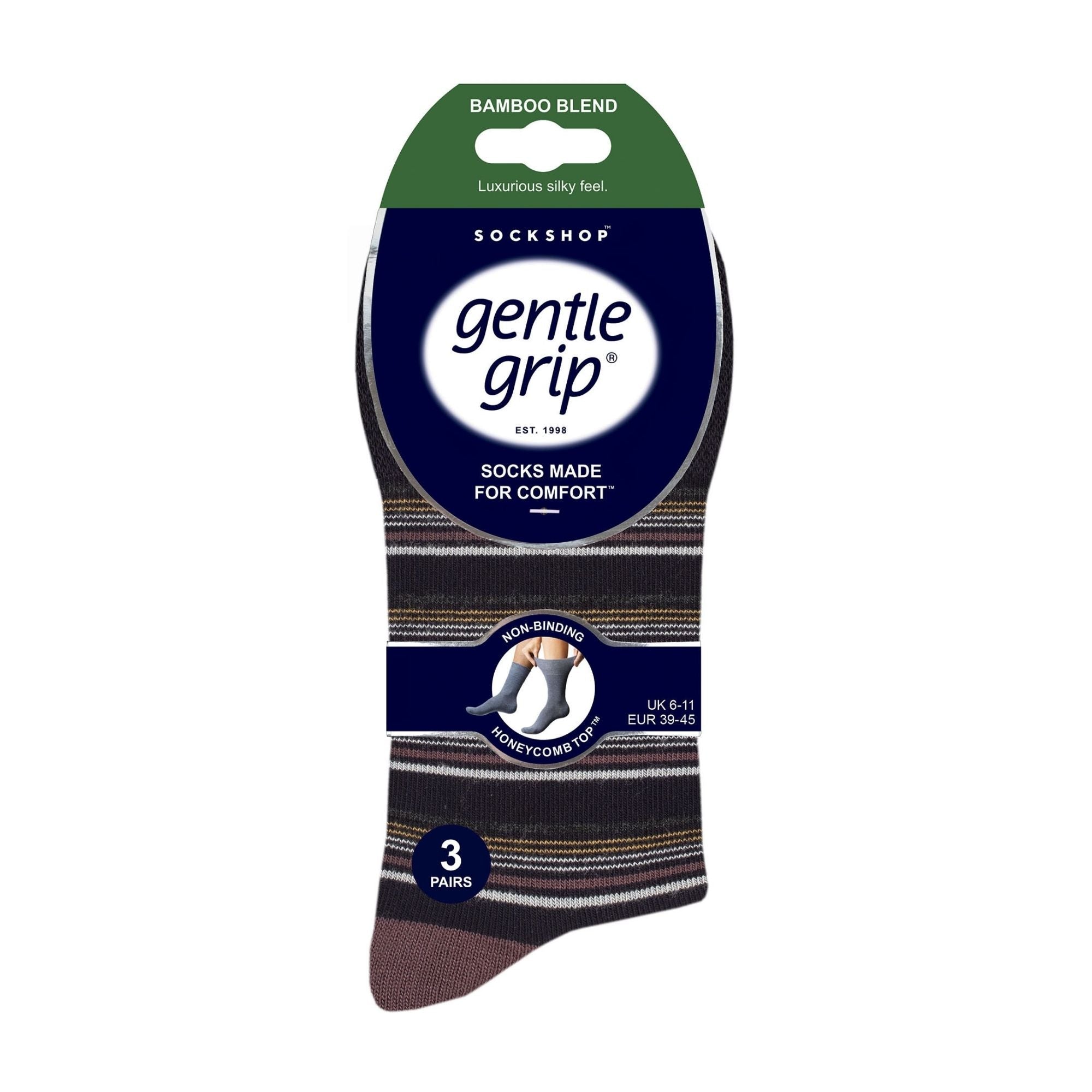 6 Pack Men's Non Elastic Loose Top Bamboo Socks