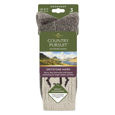 Mens Heavy Duty Durable Cushioned Hiking Socks with Reinforced Heel & Toe