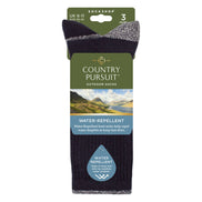 3 Pairs Mens Water Repellent Midweight Outdoor Socks for Hiking & Walking