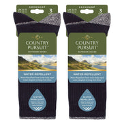 6 Pairs Mens Water Repellent Midweight Outdoor Socks for Hiking & Walking